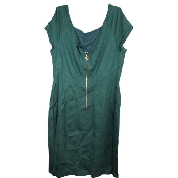 Antonio Melani Meria Ivy Green Knit Dress Churchill Downs Kentucky Derby Sheath - Picture 3 of 8